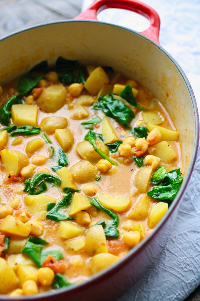 Potato, Chickpea, and Spinach Curry