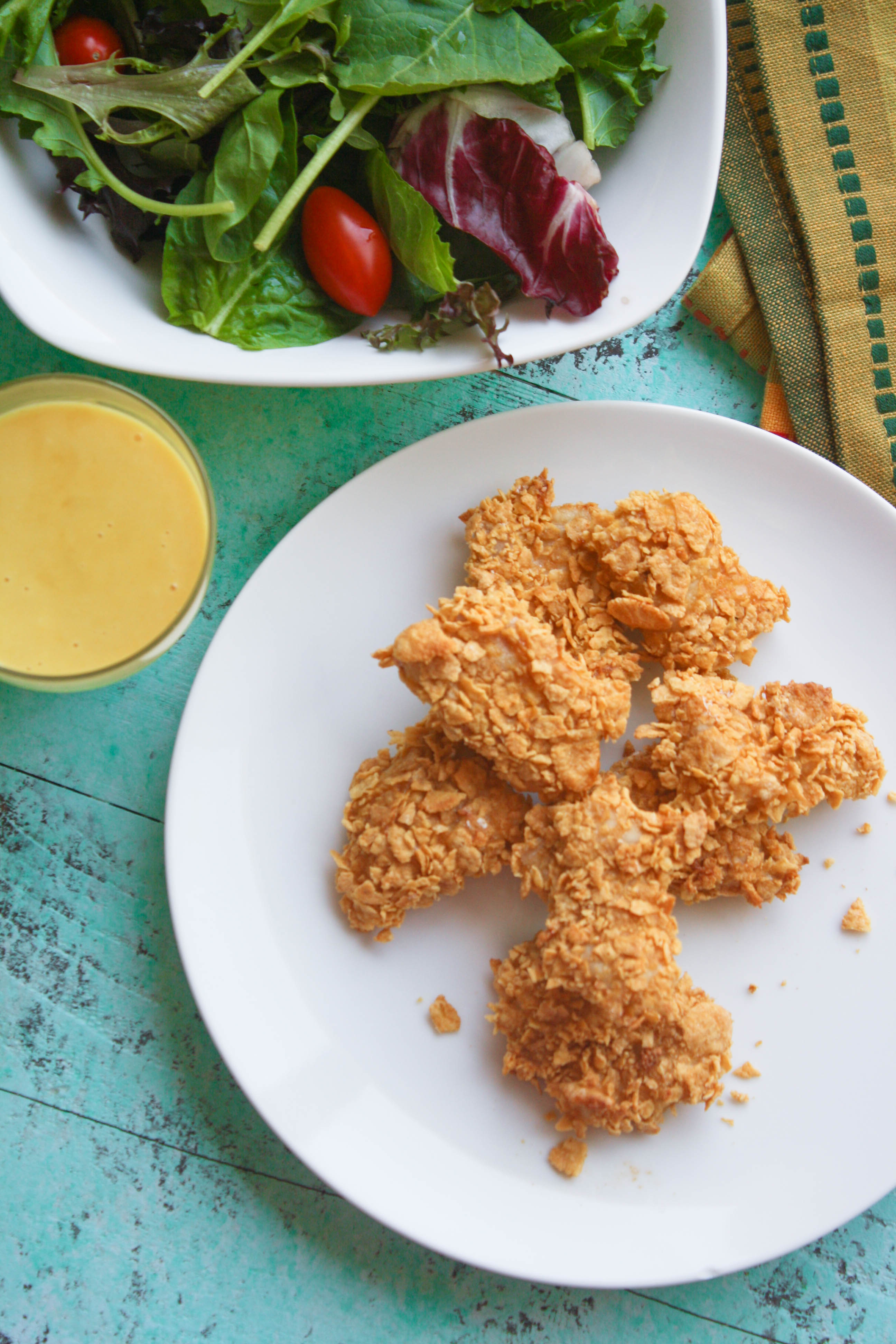 Crunchy Oven Baked Chicken Nuggets with Honey Mustard Sauce