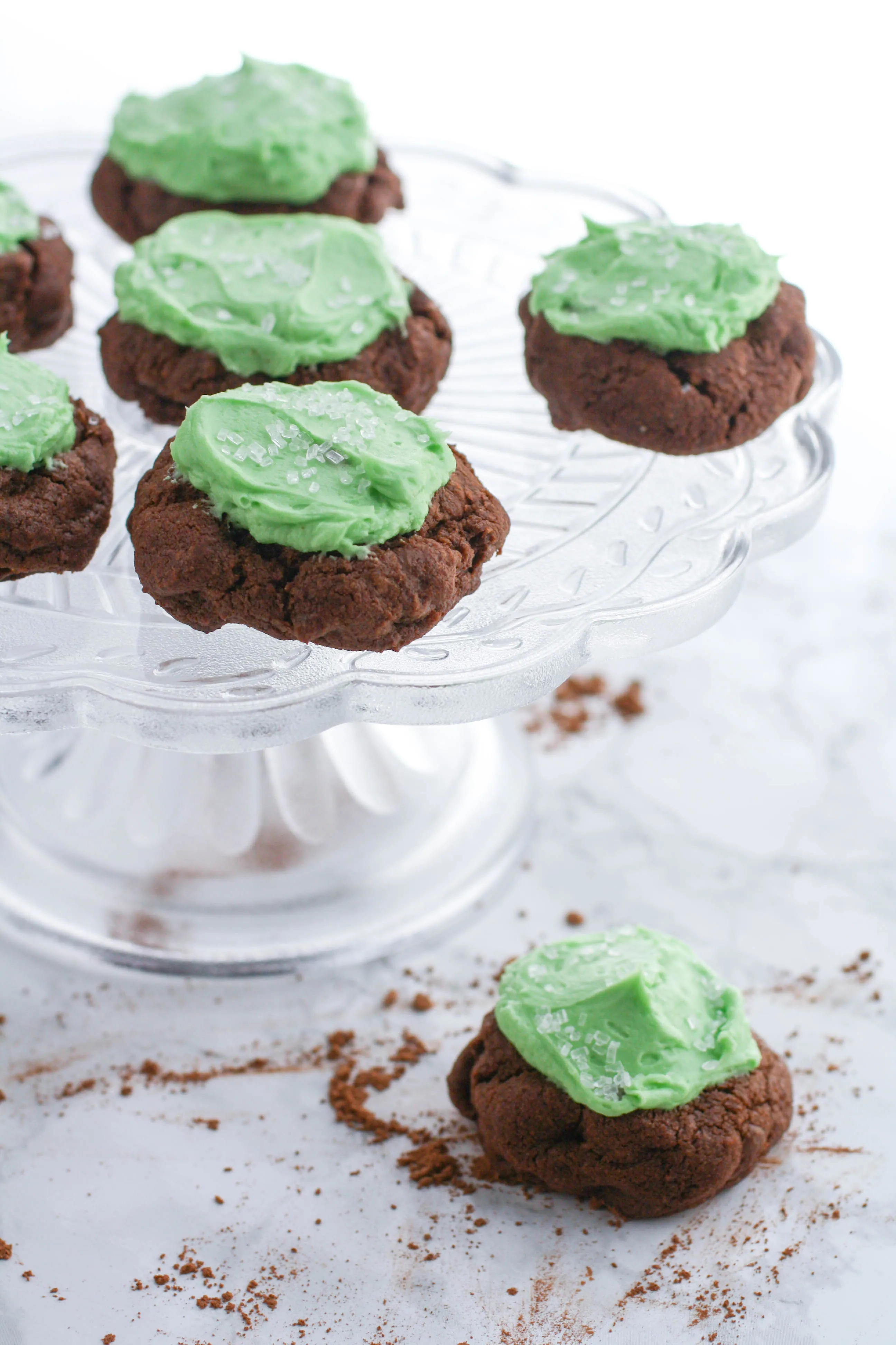 Double Chocolate Cookies with Baileys Buttercream Frosting are tasty treats that are perfect for St. Patrick's Day! You'll love Double Chocolate Cookies with Baileys Buttercream Frosting anytime of year!