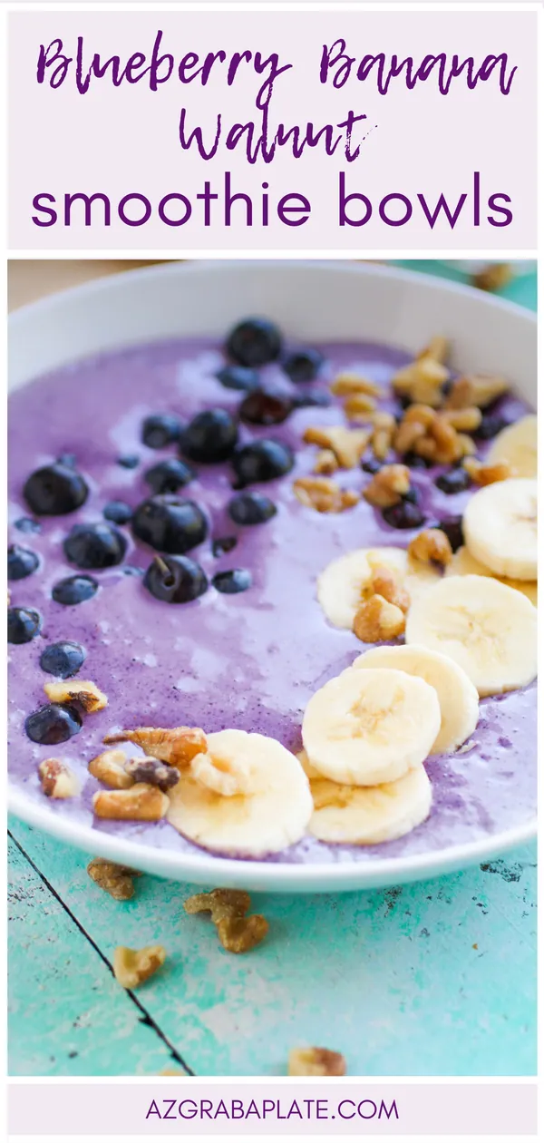 Blueberry Banana Walnut Smoothie Bowls are the perfect dish for breakfast!