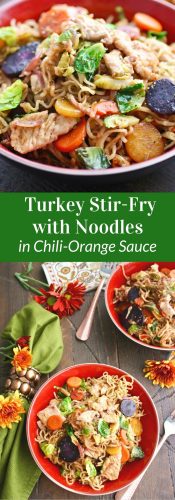 Turkey Stir-Fry with Noodles in Chili-Orange Sauce