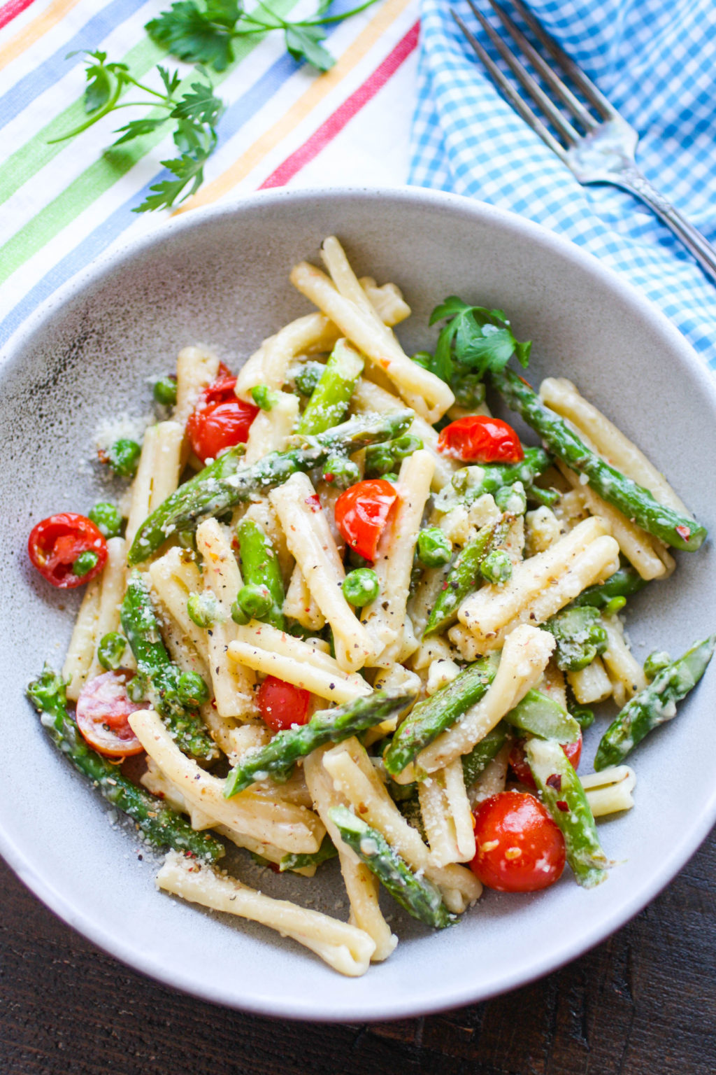 Pasta Primavera in Light Cream Sauce