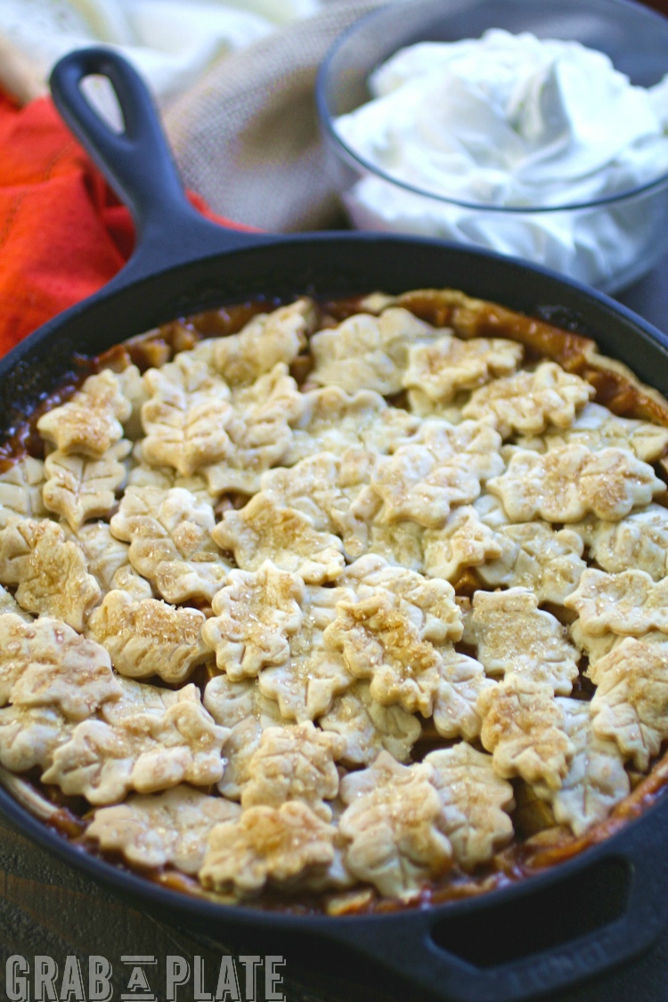 Skillet Apple Pie with Salted Caramel Whipped Topping