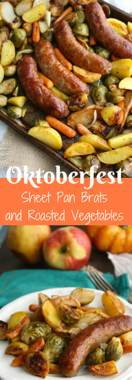 Oktoberfest Sheet Pan Brats with Roasted Vegetables